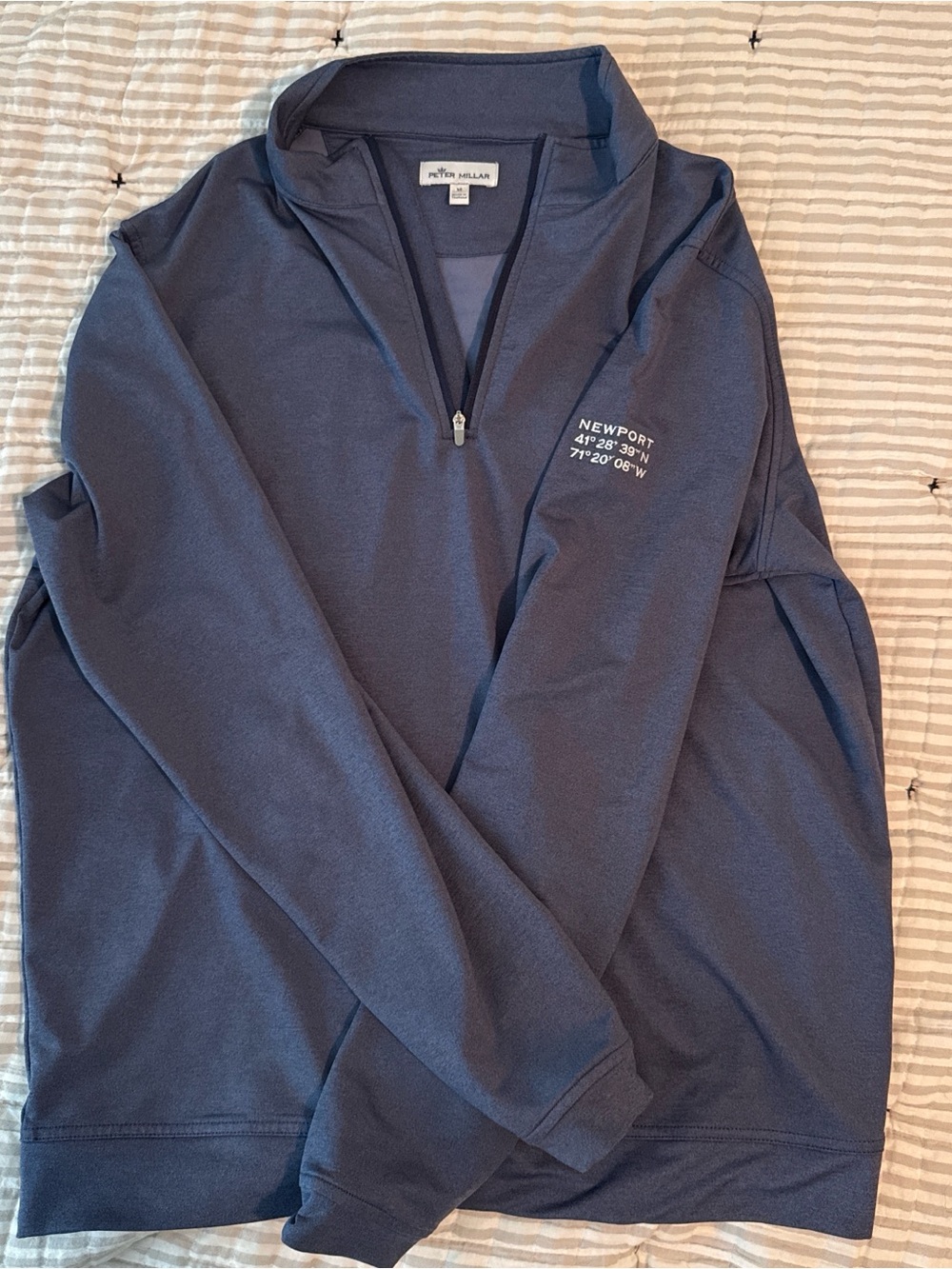 Peter Millar Gray Zip-Front Performance Pullover